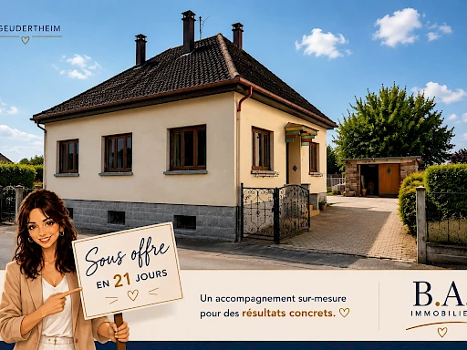 Maison de plain-pied avec fort potentiel   94 m2 sur 6,9 ares à Geudertheim