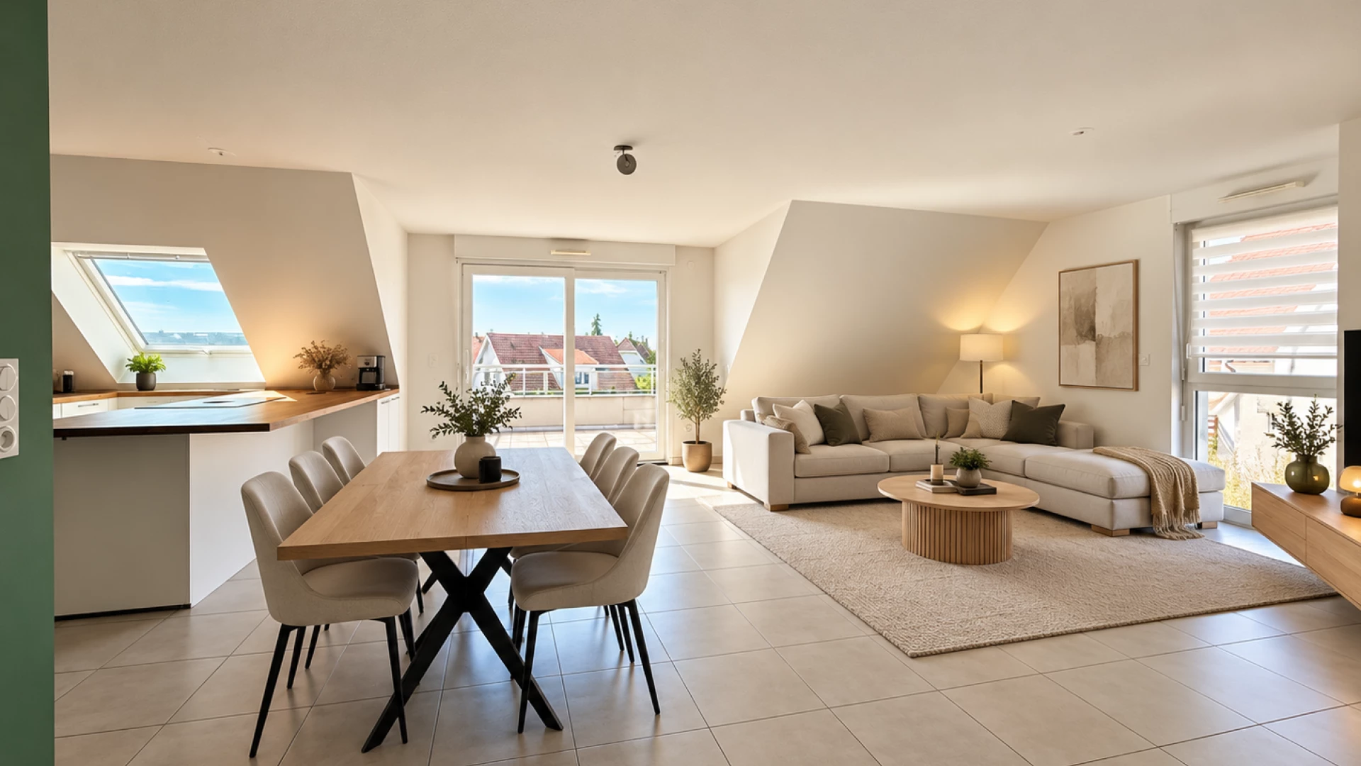 Appartement 3 pièces en attique   80,23 m2 habitables   96,57 m2 au sol