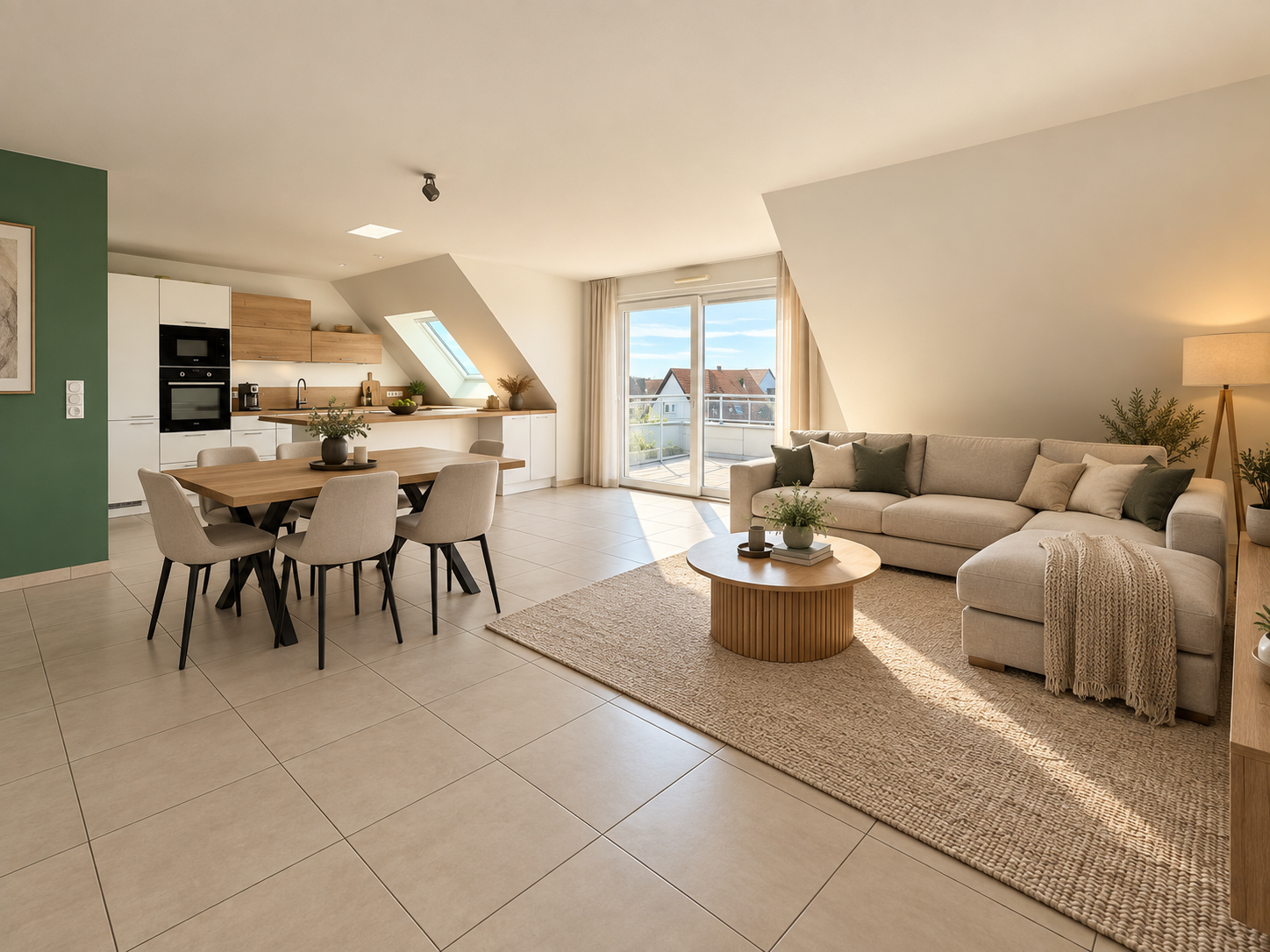 Appartement 3 pièces en attique   80,23 m2 habitables   96,57 m2 au sol
